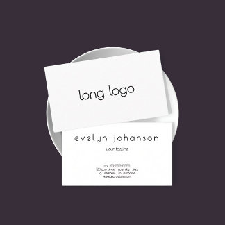 Minimalist Editable Long Logo Business Card