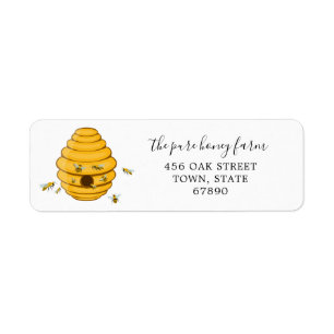 Minimalist & Editable Pure Honey Return Address Label