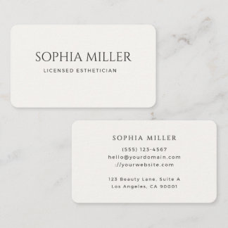 Minimalist Editorial Aesthetician Business Card
