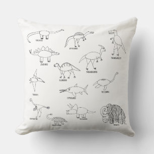 Minimalist Educational Dinosaur Dino Kids   Cushion