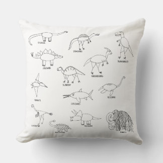 Minimalist Educational Dinosaur Dino Kids   Cushion