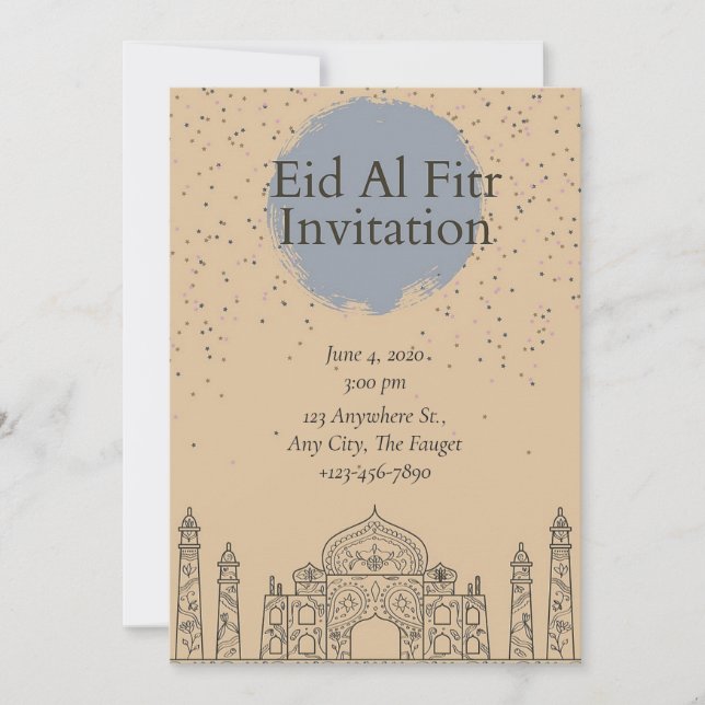  Minimalist Eid al Fitr  colourful Invitation (Front)