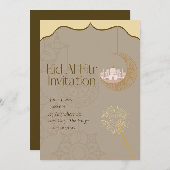  Minimalist Eid al Fitr  Invitation (Front/Back)