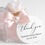Minimalist Elegance Calligraphy Bridal Shower Favour Tags<br><div class="desc">Modern Elegant Beautiful yet Simple Minimalist Calligraphy Bridal Shower Thank You Favour Tag - Black & White or Pick Background Colour</div>