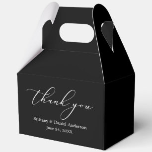 Minimalist Elegance Calligraphy Gable Wedding Favour Box