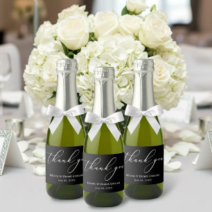 Minimalist Elegance Calligraphy Pick Colour Mini Sparkling Wine Label