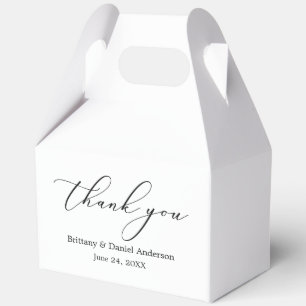 Minimalist Elegance Calligraphy Wedding Gable Favour Box