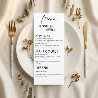 Minimalist Elegance | Modern Wedding Table Menu