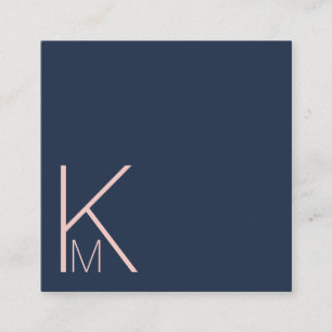 Minimalist Elegance Navy and Blush Business Card