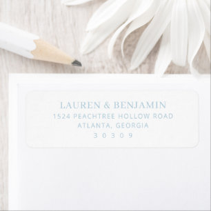 Minimalist Elegancy Light Blue Serif Return Address Label