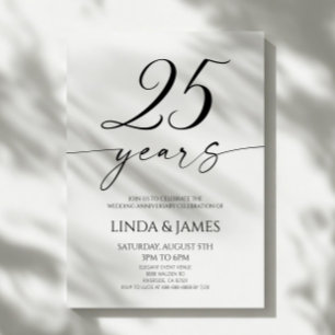 Minimalist Elegant 25th Wedding Anniversary Invitation