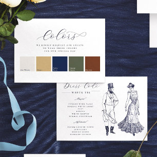 Minimalist Elegant 5 Colours Wedding Dress Code Enclosure Card