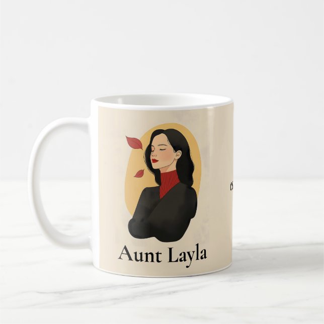 Minimalist Elegant Artistic Woman Name Custom Coffee Mug (Left)