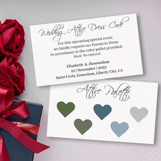 Minimalist Elegant Attire Wedding Dress Code Enclosure Card (Creator Uploaded)