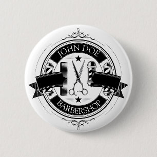 Minimalist Elegant Barbershop  6 Cm Round Badge