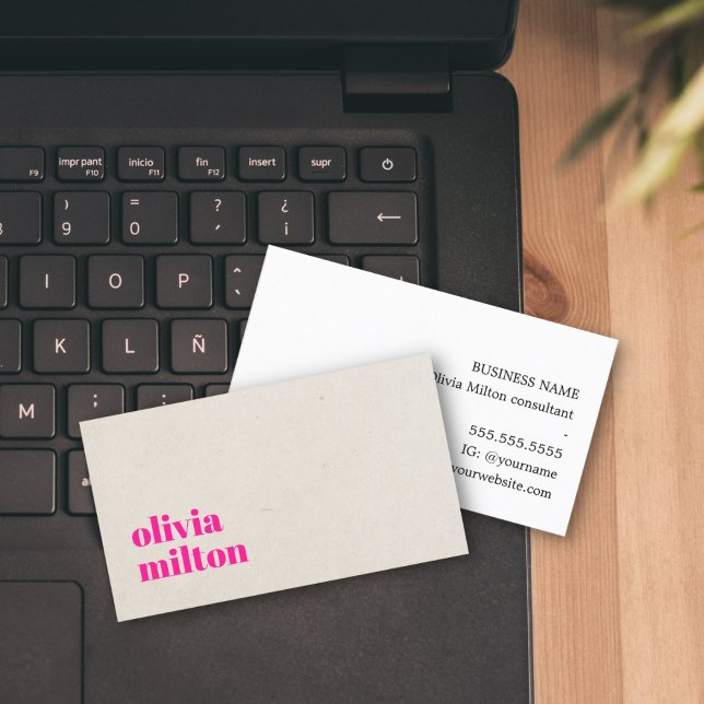 Minimalist Elegant Beige Pink Consultant Business Card (Creator Uploaded)