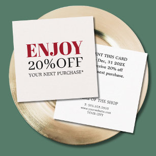 Minimalist Elegant Beige Red Shop Coupon