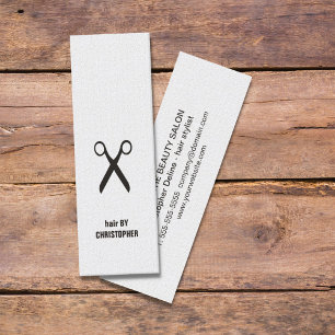 Minimalist Elegant Black and White Hair Stylist Mini Business Card