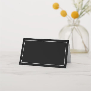 Minimalist Elegant Black and White Place Card