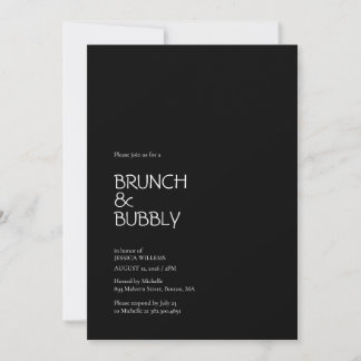 Minimalist Elegant Black Bridal Shower Invitation