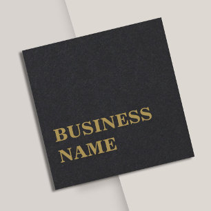 Minimalist Elegant Black Faux Gold Bold Consultant Square Business Card