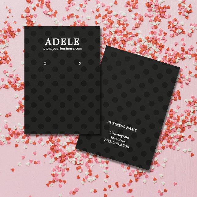 Minimalist Elegant Black Grey Dots Earring Card (Creator Uploaded)