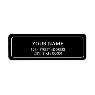 Minimalist Elegant Black Return Address Label