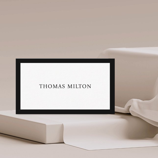 Minimalist Elegant Black White Consultant  Business Card (Creator Uploaded)