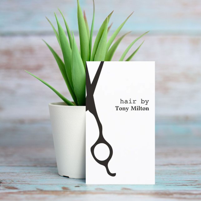Minimalist Elegant Black White Hair Stylist Business Card (Creator Uploaded)
