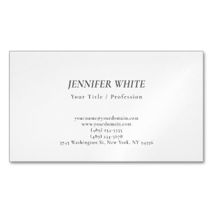 Minimalist Elegant Black & White Retro Magnetic Business Card
