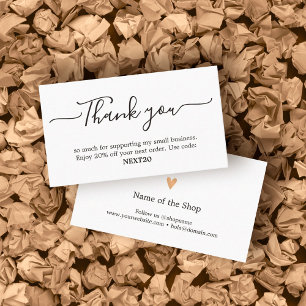 Minimalist Elegant Black White Shop Coupon Thank