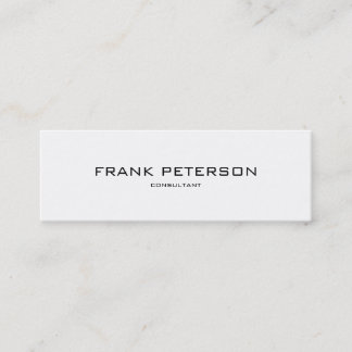 Minimalist Elegant Black White Simple Consultant Mini Business Card