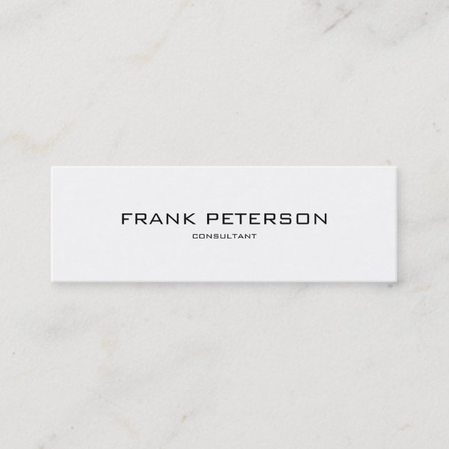 Minimalist Elegant Black White Simple Consultant Mini Business Card (Front)