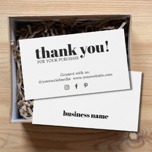 Minimalist Elegant Black White Thank You