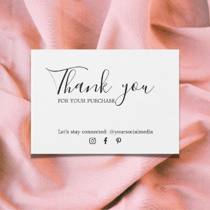 Minimalist Elegant Black White Thank You Coupon