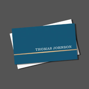Minimalist Elegant Blue Faux Gold Line Attorney Business Card