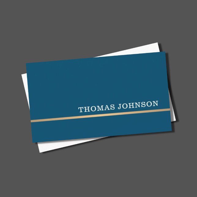 Minimalist Elegant Blue Faux Gold Line Attorney Business Card (Creator Uploaded)