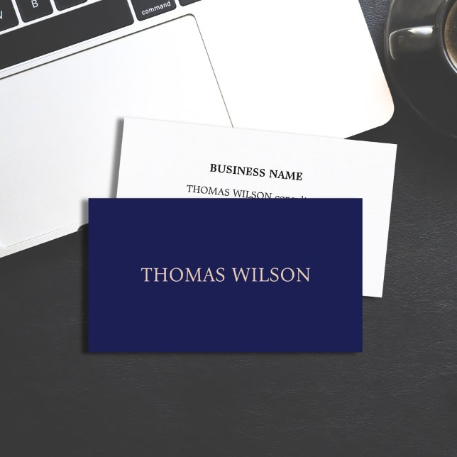 Minimalist Elegant Blue Pastel Bold Networking Business Card (Creator Uploaded)