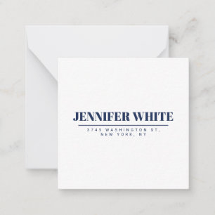 Minimalist Elegant Blue & White Plain Retro Card