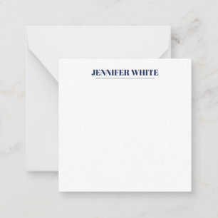 Minimalist Elegant Blue & White Plain Retro Card
