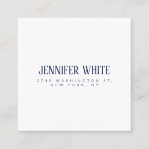 Minimalist Elegant Blue & White Plain Retro Enclosure Card