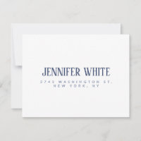 Minimalist Elegant Blue & White Plain Retro