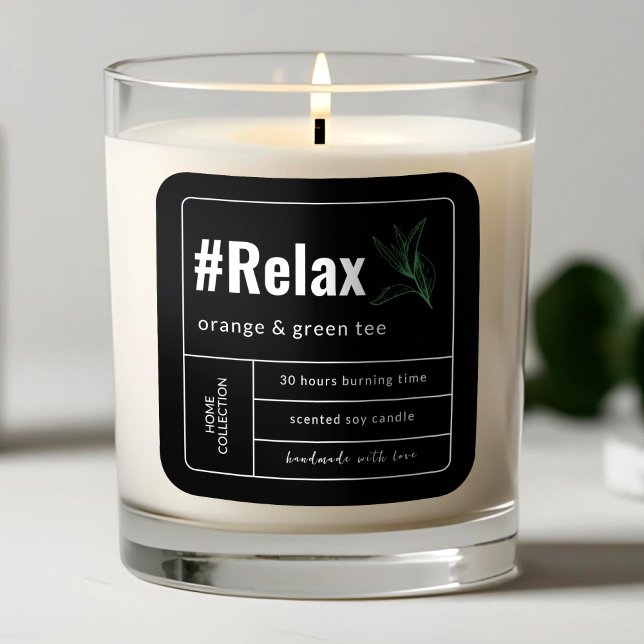 Minimalist Elegant Boho Black & White Candle Label (Minimalist Elegant Boho Black & White Candle Label )