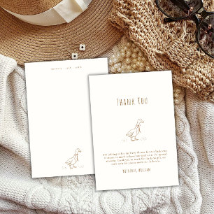 Minimalist Elegant Boho Silly Goose Baby Shower Thank You Card