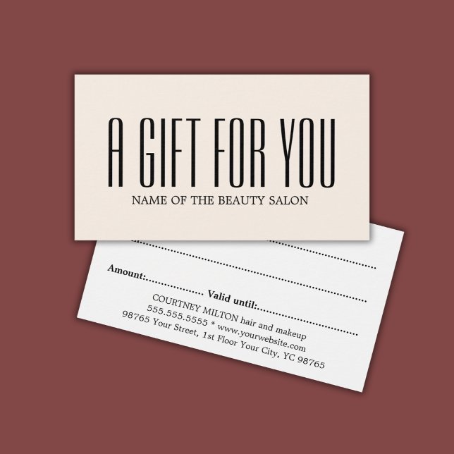 Minimalist Elegant Bold Beige Black Salon (Creator Uploaded)