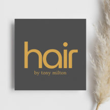 Minimalist Elegant Bold Golden Dark Grey Salon