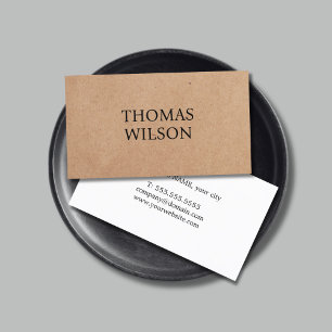 Minimalist Elegant Bold Printed Kraft Consultant Business Card