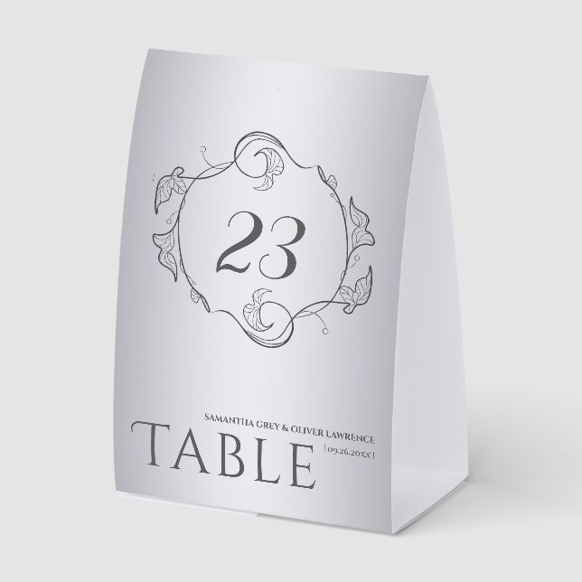 Minimalist Elegant Botanical Wedding Table Card (Front)
