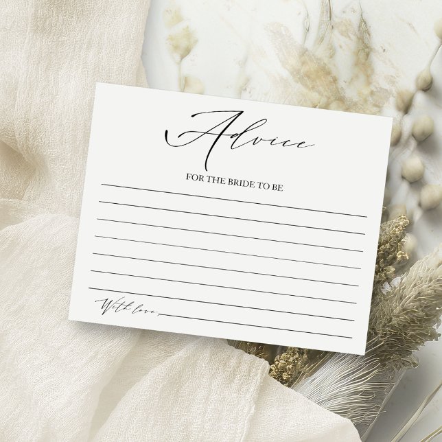 Minimalist Elegant Bridal Shower Advice Cards (Creator Uploaded)