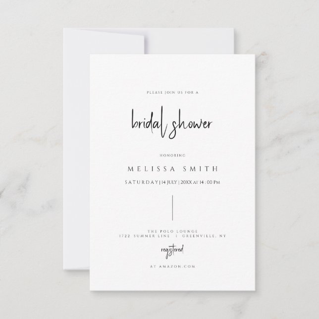 Minimalist Elegant Bridal Shower Invitation (Front)